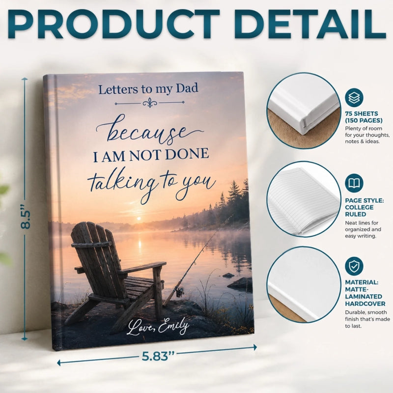 Custom Hardcover Journal - Personalized  Memorial Sympathy Gifts For Loss Of Mom, Dad - Letters To You In Heaven