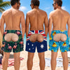 Custom Funny Men Swim Trunks - Personalized Summer Vacation And Travel Gifts For Husband, Son, Grandson, Brother, Grandpa, Dad, Yourself - Bottoms Up