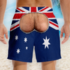 Custom Funny Men Swim Trunks - Personalized Summer Vacation And Travel Gifts For Husband, Son, Grandson, Brother, Grandpa, Dad, Yourself - Bottoms Up
