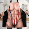 Custom Funny Patriotic Apron With Pocket - Personalized Birthday Gifts For Husband, Son, Grandson, Brother, Grandpa, Dad, Yourself - No Shame Just Gains
