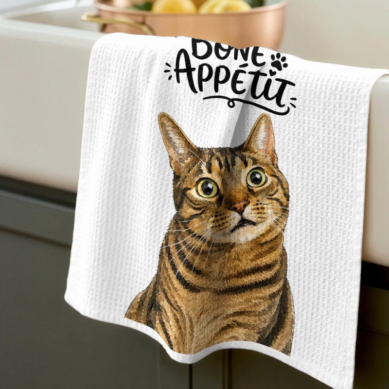 Custom Photo Kitchen Towel - Personalized Birthday Gifts For Dog Cat Lovers, Dog Dad And Mom, Cat Owners - Treats, Please, Human