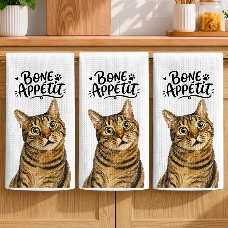 Custom Photo Kitchen Towel - Personalized Birthday Gifts For Dog Cat Lovers, Dog Dad And Mom, Cat Owners - Treats, Please, Human