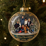 Custom Photo Acrylic Ornament - Personalized Christmas Birthday Gifts For Mom, Dad, Brother, Sister, Kids - Happiness Is Hanging Right Here
