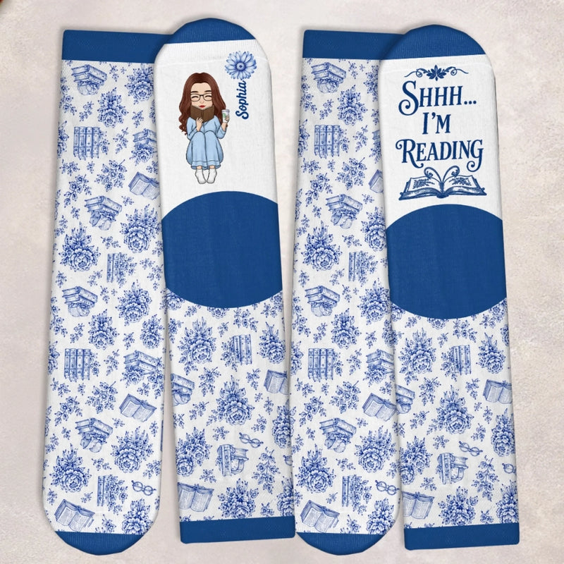 Custom Crew Socks - Personalized Bookish Gifts For Book Lovers, Bookworms, Readers - Currently Booked