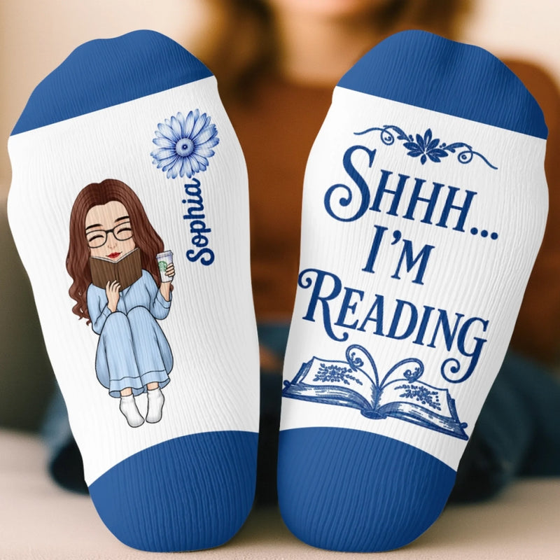 Custom Crew Socks - Personalized Bookish Gifts For Book Lovers, Bookworms, Readers - Currently Booked
