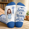 Custom Crew Socks - Personalized Bookish Gifts For Book Lovers, Bookworms, Readers - Currently Booked