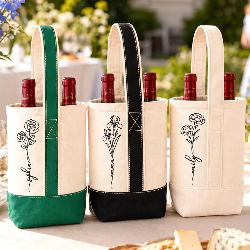 Custom Wine Tote Bag - Personalized Birthday Gifts For Wife, Daughter, Besties, Sisters, Granddaughter, Grandma, Mom, Yourself - Made Of Magic
