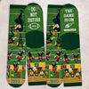 Custom Football Crew Socks - Personalized Christmas Birthday Football Gifts For Football Lovers, Sports Fans, Sports Lovers - Just Here For The Game