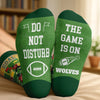 Custom Football Crew Socks - Personalized Christmas Birthday Football Gifts For Football Lovers, Sports Fans, Sports Lovers - Just Here For The Game