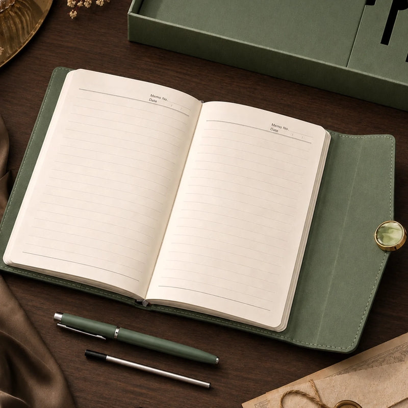 Custom Leather Notebook Set - Personalized Birthday Gifts For Wife, Daughter, Besties, Sisters, Granddaughter, Grandma, Mom, Yourself - Living Life My Way
