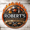 Custom BBQ Shaped Metal Sign - Personalized Grilling Gifts For BBQ Lovers, Husband, Son, Grandson, Brother, Grandpa, Dad, Yourself - Grill Mode Activated