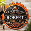 Custom BBQ Shaped Metal Sign - Personalized Grilling Gifts For BBQ Lovers, Husband, Son, Grandson, Brother, Grandpa, Dad, Yourself - Keep Calm And Grill On