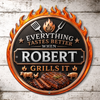 Custom BBQ Shaped Metal Sign - Personalized Grilling Gifts For BBQ Lovers, Husband, Son, Grandson, Brother, Grandpa, Dad, Yourself - Keep Calm And Grill On