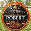 Custom BBQ Shaped Metal Sign - Personalized Grilling Gifts For BBQ Lovers, Husband, Son, Grandson, Brother, Grandpa, Dad, Yourself - Keep Calm And Grill On