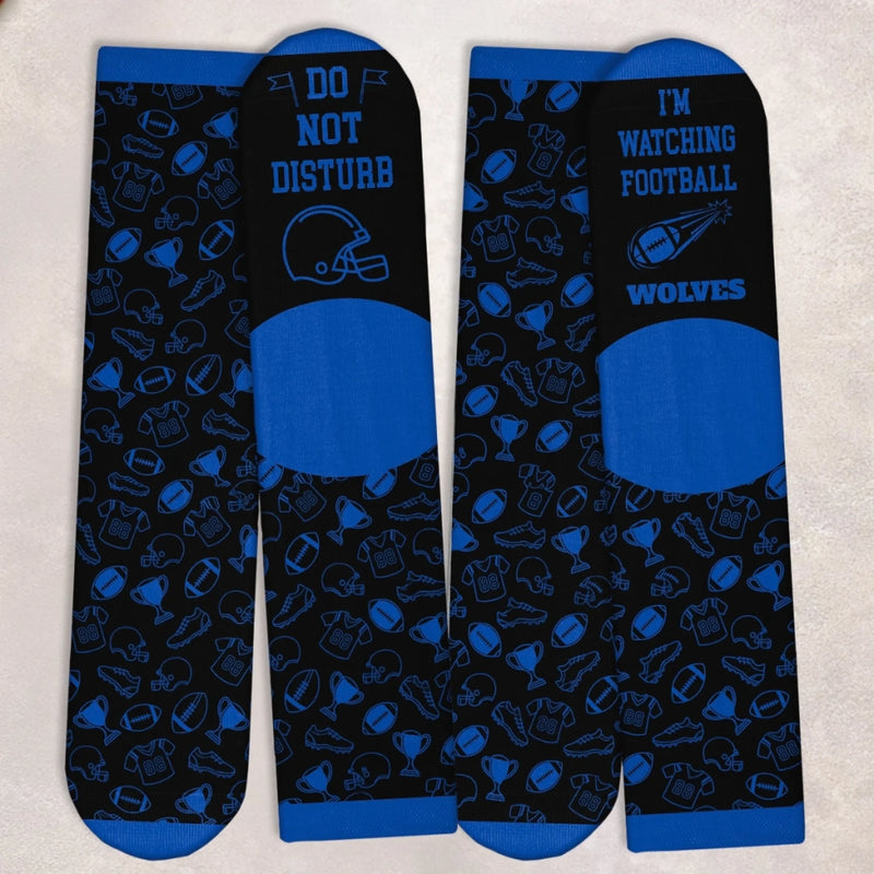 Custom Football Crew Socks - Personalized Christmas Birthday Football Gifts For Football Lovers, Sports Fans, Sports Lovers - Born To Compete