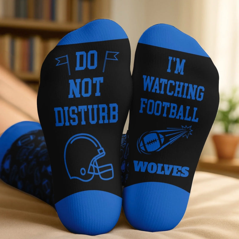 Custom Football Crew Socks - Personalized Christmas Birthday Football Gifts For Football Lovers, Sports Fans, Sports Lovers - Born To Compete