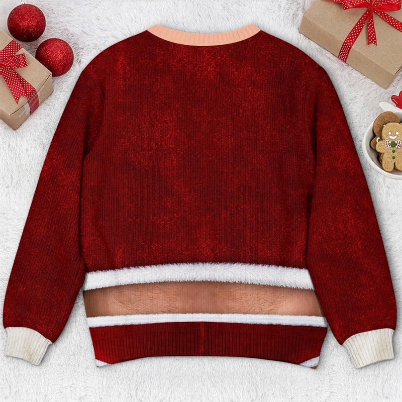 Custom Funny Ugly Sweatshirt - Personalized Christmas Birthday Gifts For Husband, Son, Grandson, Brother, Grandpa, Dad, Yourself - I Know What Santa Wants
