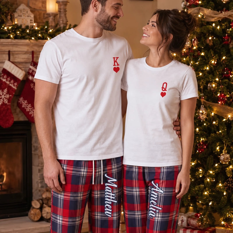 Custom Matching Pajama Set - Personalized Anniversary Wedding Gifts For Husband And Wife, Him And Her - Matching In Love