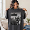 Custom Photo Funny Comfort T-Shirt - Personalized Birthday Gifts For Dog Cat Lovers, Dog Dad And Mom, Cat Owners - UFO Pet Encounter