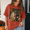 Custom Photo Funny Comfort T-Shirt - Personalized Halloween Birthday Gifts For Dog Cat Lovers, Dog Dad And Mom, Cat Owners - My Pet Says Boo