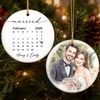 Custom Photo First Christmas Double-Sided Ceramic Ornament - Personalized Anniversary Christmas Wedding Gifts For Husband And Wife, Him And Her - Keepsake Of Love
