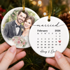 Custom Photo First Christmas Double-Sided Ceramic Ornament - Personalized Anniversary Christmas Wedding Gifts For Husband And Wife, Him And Her - Keepsake Of Love