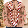 Custom Funny Patriotic Ugly Sweatshirt - Personalized Christmas Birthday Gifts For Husband, Son, Grandson, Brother, Grandpa, Dad, Yourself - Rocking Candy Cane Mankini Today