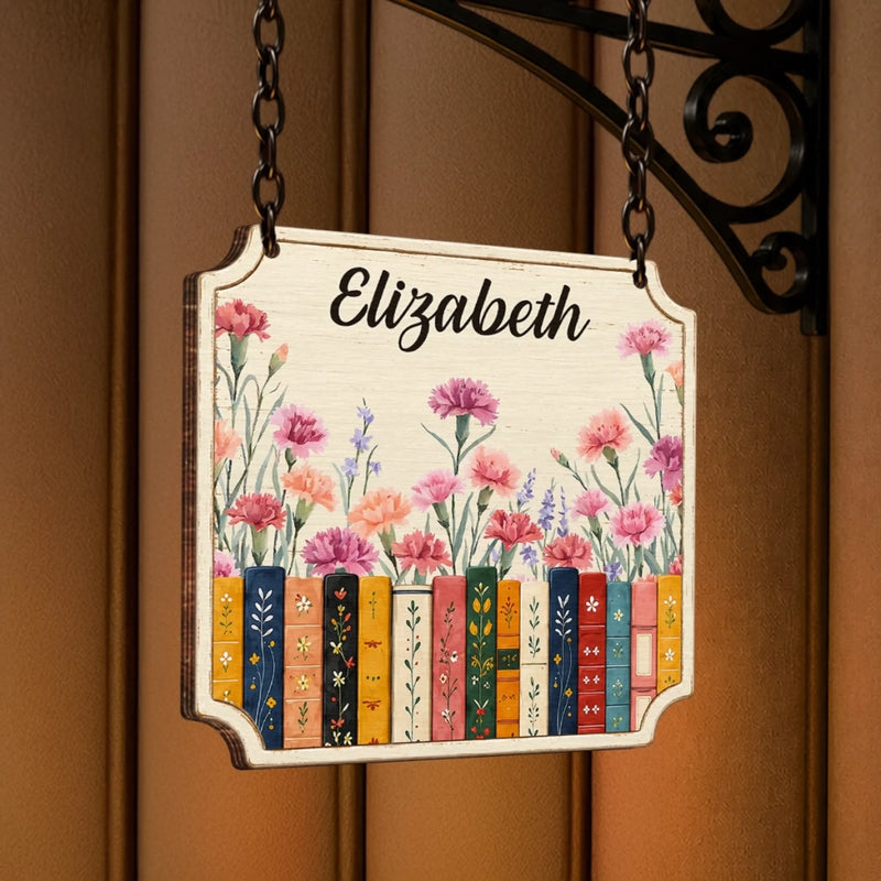 Custom Halloween Reading Ghost Shelf Decor - Personalized Bookish Gifts For Book Lovers, Bookworms, Readers - Where Good Stories Always Bloom