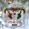 Custom First Christmas Plexiglass Ornament - Personalized Anniversary Christmas Wedding Gifts For Husband And Wife, Him And Her - Love Hanging On Tree