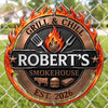 Custom BBQ Shaped Metal Sign - Personalized Grilling Gifts For BBQ Lovers, Husband, Son, Grandson, Brother, Grandpa, Dad, Yourself - Grill Master At Work Today