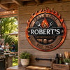 Custom BBQ Shaped Metal Sign - Personalized Grilling Gifts For BBQ Lovers, Husband, Son, Grandson, Brother, Grandpa, Dad, Yourself - Grill Master At Work Today