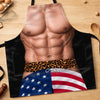 Custom Funny Patriotic Apron With Pocket - Personalized Birthday Gifts For Husband, Son, Grandson, Brother, Grandpa, Dad, Yourself - Home Of The Booty
