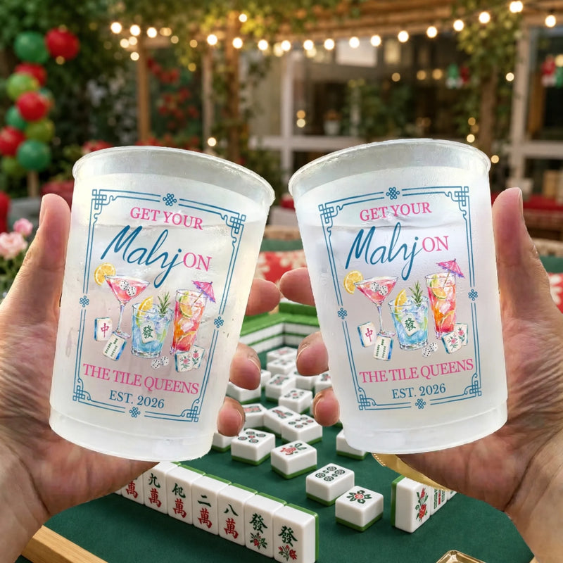 Custom Mahjong Party Cups - Personalized Birthday Gifts For Mahjong Players, Mom, Dad, Brother, Sister - The Tile Divas