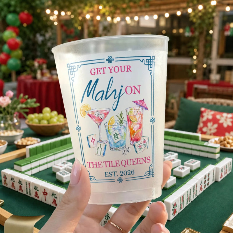 Custom Mahjong Party Cups - Personalized Birthday Gifts For Mahjong Players, Mom, Dad, Brother, Sister - The Tile Divas