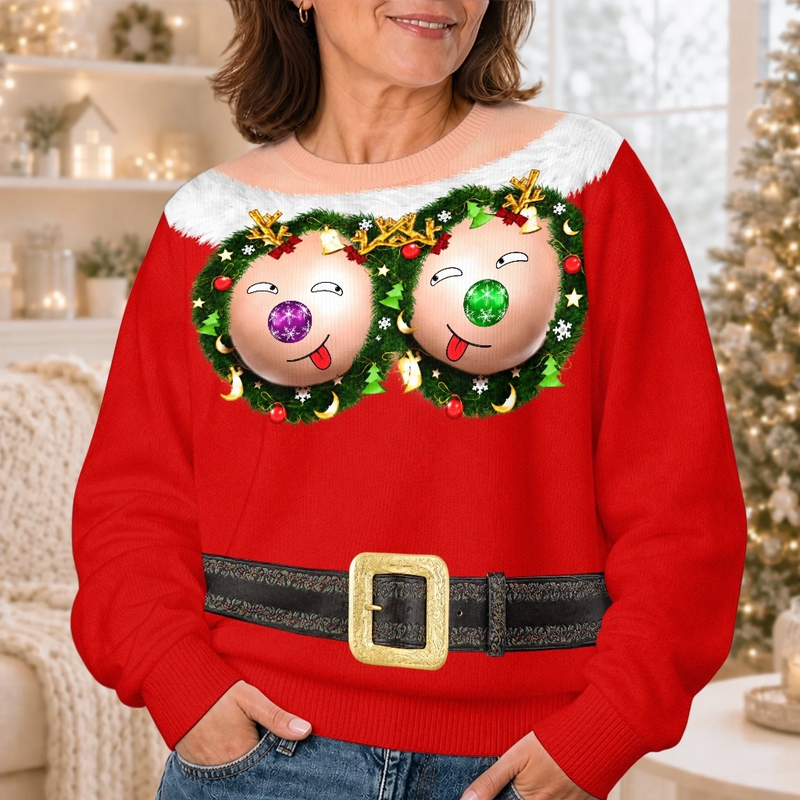 Custom Funny Ugly Sweatshirt - Personalized Christmas Birthday Gifts For Wife, Daughter, Besties, Sisters, Granddaughter, Grandma, Mom, Yourself - Jingle My Baubles