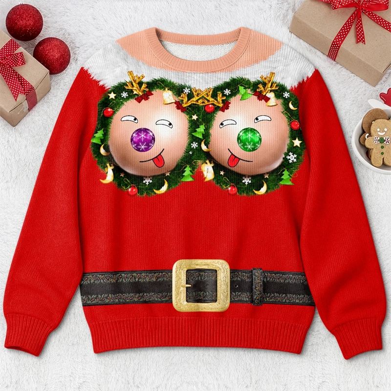 Custom Funny Ugly Sweatshirt - Personalized Christmas Birthday Gifts For Wife, Daughter, Besties, Sisters, Granddaughter, Grandma, Mom, Yourself - Jingle My Baubles
