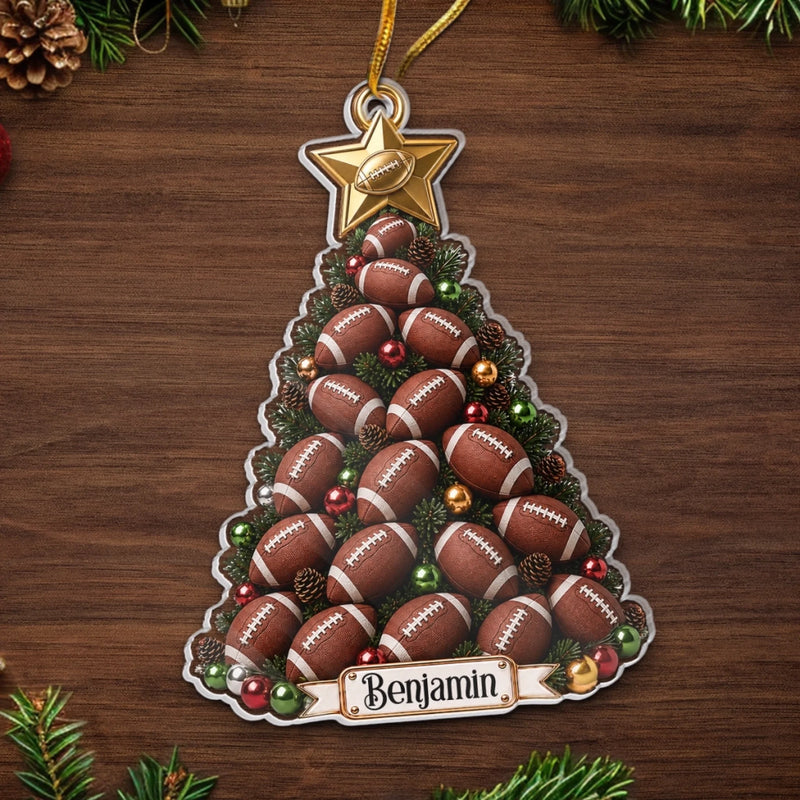 Custom Sport Acrylic Ornament - Personalized Christmas Birthday Gifts For Sports Fans, Sports Lovers - Hit Hard And Live Free