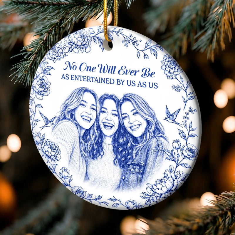 Custom Photo Ceramic Ornament - Personalized Best Friend Christmas Birthday Gifts For Women, Besties, Sisters, BFF - Friends Make The World Brighter