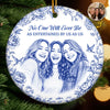 Custom Photo Ceramic Ornament - Personalized Best Friend Christmas Birthday Gifts For Women, Besties, Sisters, BFF - Friends Make The World Brighter