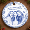 Custom Photo Ceramic Ornament - Personalized Best Friend Christmas Birthday Gifts For Women, Besties, Sisters, BFF - Friends Make The World Brighter