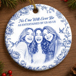 Custom Photo Ceramic Ornament - Personalized Best Friend Christmas Birthday Gifts For Women, Besties, Sisters, BFF - Friends Make The World Brighter