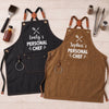 Custom Canvas Apron - Personalized Birthday Gifts For Husband, Son, Grandson, Brother, Grandpa, Dad, Yourself - Powered By Smoke And Fire