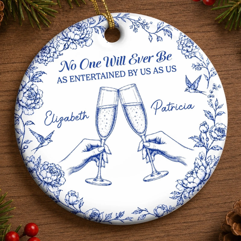 Custom Ceramic Ornament - Personalized Best Friend Christmas Birthday Gifts For Women, Besties, Sisters, BFF - Side By Side