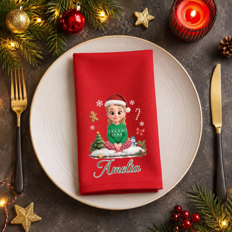 Custom Cotton Napkin - Personalized Christmas Birthday Gifts For Mom, Dad, Brother, Sister - Making Merry Memories