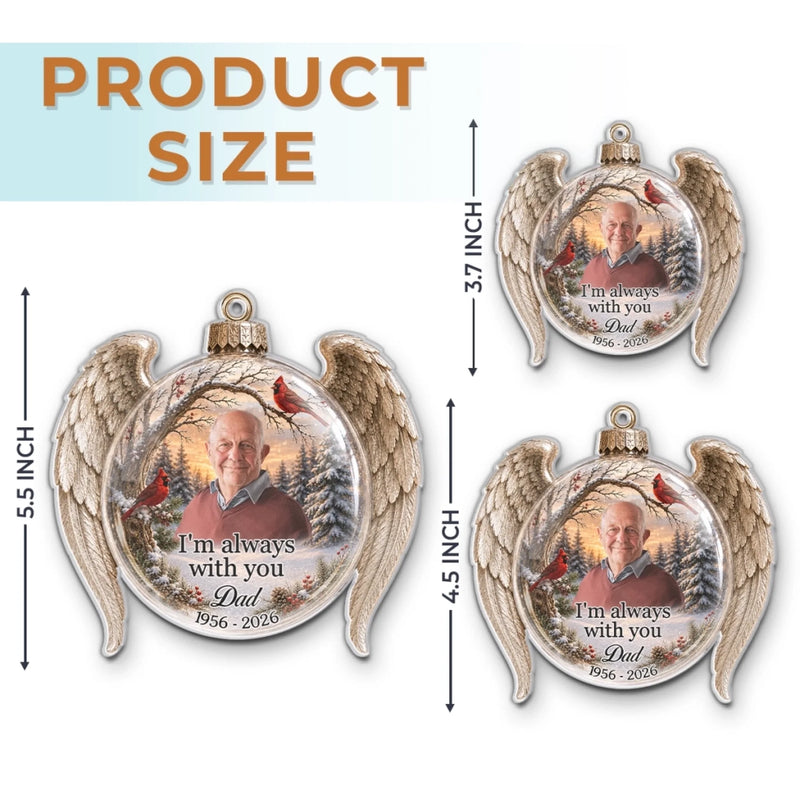 Custom Photo Acrylic Ornament - Personalized Christmas Memorial Sympathy Gifts For Loss Of Mom, Dad - United By Love