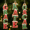 Custom Letter Wooden Ornament - Personalized Christmas Birthday Gifts For Mom, Dad, Brother, Sister - Gathered For Holiday Cheer