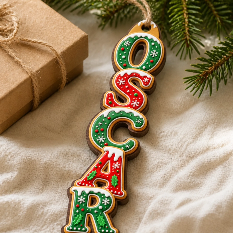 Custom Letter Wooden Ornament - Personalized Christmas Birthday Gifts For Mom, Dad, Brother, Sister - Gathered For Holiday Cheer