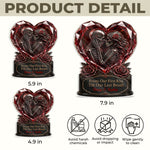Custom Gothic Skeleton Acrylic Plaque - Personalized Halloween Decor, Anniversary Wedding Gifts For Husband And Wife, Him And Her - Dark And Beautiful Love Moments