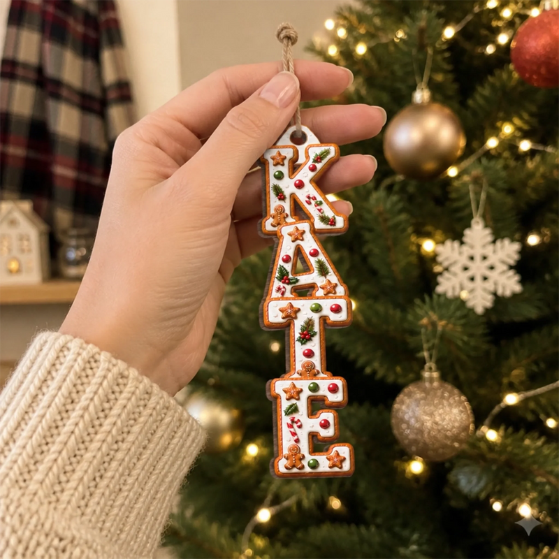 Custom Letter Wooden Ornament - Personalized Christmas Birthday Gifts For Mom, Dad, Brother, Sister - Home Feels Extra Special