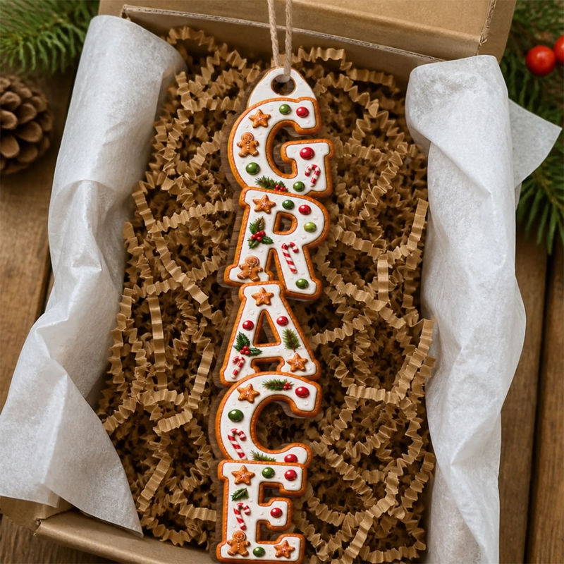 Custom Letter Wooden Ornament - Personalized Christmas Birthday Gifts For Mom, Dad, Brother, Sister - Home Feels Extra Special